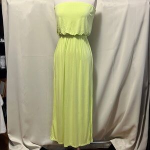 Lush Strapless Lime Green Maxi Dress